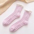thumbnail image 3 of Mutmorningal Women's Winter Coral Fleece Tube Socks, 7 Pairs Mixed Colors, Ankle High Towel Floor Socks, 3 of 10