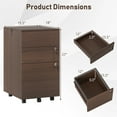 thumbnail image 3 of Gymax 3-Drawer File Cabinet Rolling File Organizer w/ Lock & 4 Keys for Letter/Legal/A4 Coffee, 3 of 10