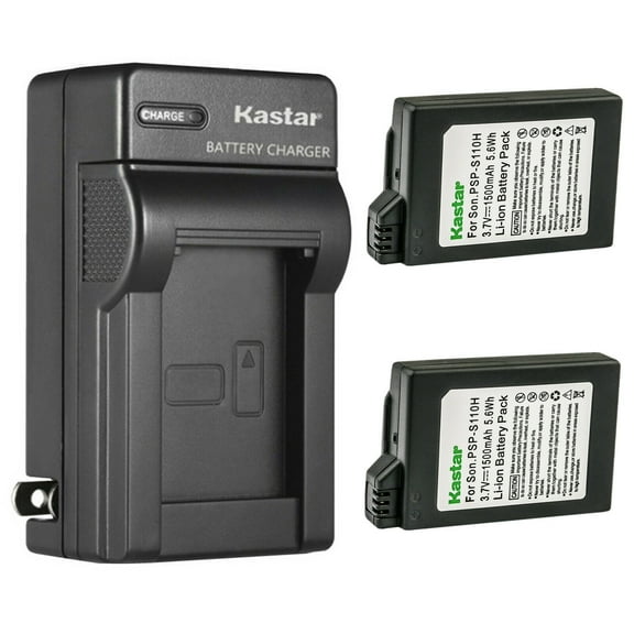 Kastar 2-Pack PSP110 Battery and AC Wall Charger Replacement for Sony PSP-110 Battery, Sony Video Game PSP Playstation PSP-1010, PSP Fat, PSP-1000, PSP-1000G1, PSP-1000G1W, PSP-1000K, PSP-1000KCW
