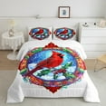 thumbnail image 5 of jejeloiu Cardinal Bird Bedding Comforter Set,Merry Christmas Twin Comforter Sets,Rustic Xmas Berry Bedding Set,Super Cozy Room Decor,2 Pieces, 5 of 8