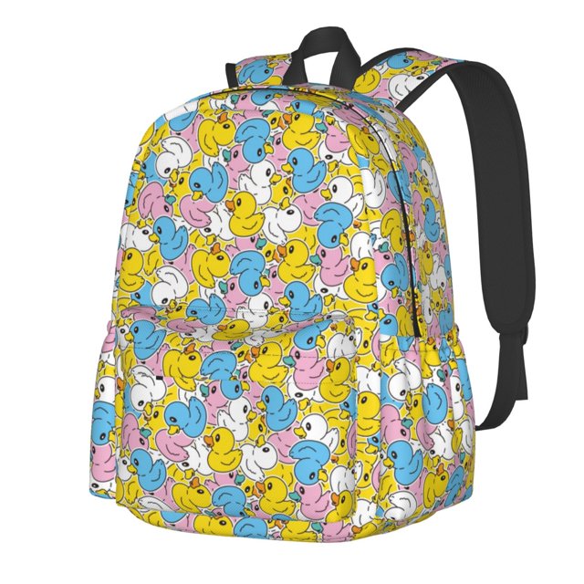 Disketp Colorful Rubber Duck 1 Mochila Escolar de Gran Capacidad y Peso Ligero, Mochila de Viaje Ideal para Escuela, Trabajo y Uso Diario, Cómoda y con Estilo