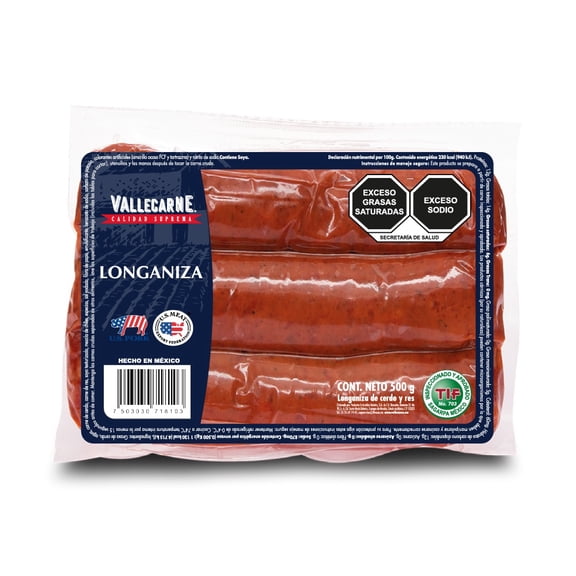 Longaniza de cerdo Vallecarne 500 gr