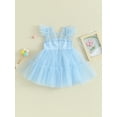 thumbnail image 4 of Bagilaanoe Toddler Baby Girl Party Dress Ruffle Flying Sleeve A-line Princess Dresses 3M 6M 12M 18M 24M 3T Kid Patchwork Tulle Skirt, 4 of 8