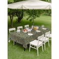 thumbnail image 3 of Outdoor Tablecloth with Umbrella Hole and Zipper, Abstract Geometric Rectangle Table Cloth 54x80 Inch Waterproof Tablecloth, Traditional Tribe Abstract Pattern Yellow Picnic Table Cover for Patio, 3 of 7