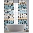 thumbnail image 5 of Blue Beige Paw Print Sheer Curtains 96 Inch Length 2 Panels Set, Vintage Farmhouse Country Wood Grain Voile Window Treatment Semi Sheer Long Curtains Drapes for Bedroom/Living Room/Kitchen 52"x96"x2, 5 of 7