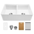 thumbnail image 1 of VEVOR 33x20 in Farmhouse Sink Undermount Kitchen Double Bowl Basin Fireclay White, 1 of 9