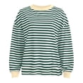 thumbnail image 5 of WEAIXIMIUNG Chandail en Molleton pour Femmes à Fermeture Éclair à Rayures Color Block Manches Longues Col Rond Chandail en Molleton pour Femmes Tendance Coupe Ample Décontractée, 5 of 5