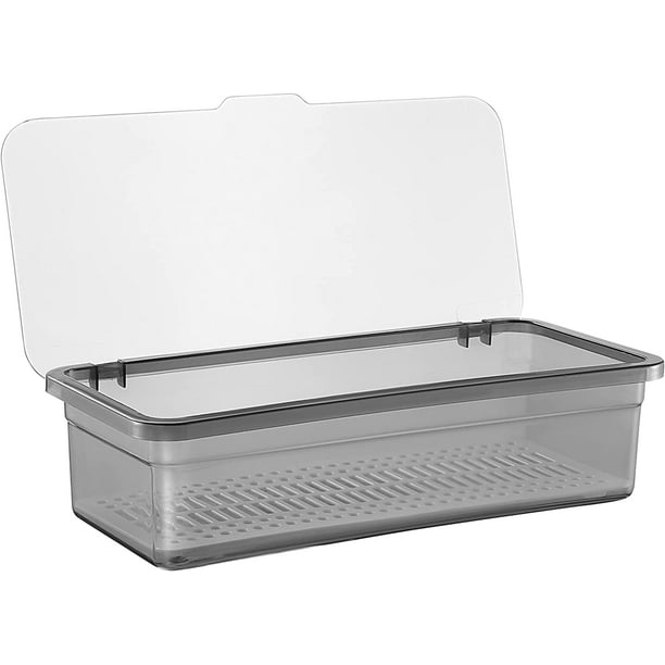 Bandeja de plastico para cubiertos con tapa Organizador de cajones para cubiertos y utensilios de cocina Contenedor de almacenamiento para cubiertos de encimera Bodega Aurrera en linea