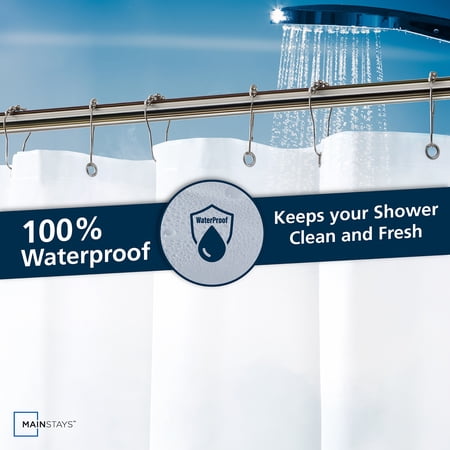 MAINSTAYS MEDIUM WEIGHT PEVA SHOWER LINER 54″ X 78″ FOR BATHROOM STALL – FROSTY