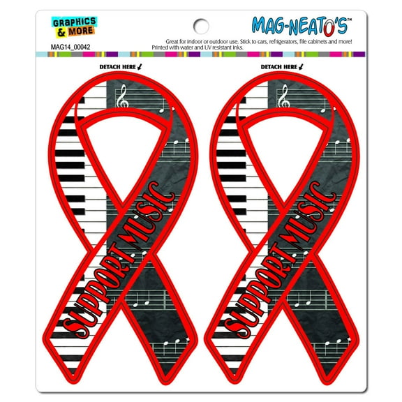 Support Music Piano Scales Ribbon MAG-NEATO'S(TM) Car/Refrigerator Magnet Set