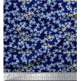 thumbnail image 1 of Soimoi Blue Cotton Duck Fabric Forget Me Not Bush Floral Printed Fabric 1 Yard 58 Inch Wide, 1 of 3