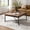 Brown, variant on Tina's Home 36.5" Industrial Modern Genuine Leather Coffee Table with Button Tufted Top and X-Shaped Metal Base for Living Room,Black