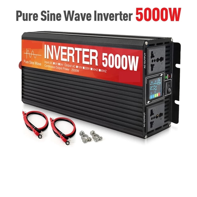 Pure Sine Wave Inverter 5000W 4000W 3000W LCD Display DC 12V/24V To AC 220 Car Inverter ,Advanced Charging Protection Design