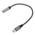 thumbnail image 2 of Adaptador de Gato Tipo C A 3.5 mm, Cable de Sonido de Cable de Alambre Tejido Enchufe y reproducir para computadoras portátiles para tabletas, 2 of 7
