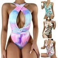 thumbnail image 2 of Maillot de Bain une-Pièce pour Femmes Col en V Taille Croisée à Bretelles Imprimé Polyester Séchage Rapide Doux Confortable Maillot de Bain pour Femmes, 2 of 6