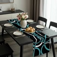 thumbnail image 2 of Turquoise Geometric Table Runner 72 Inches Long, Modern Abstract Aesthetic Striped Art Kitchen Coffee Dining Table Decoration for Home Party Birthday Wedding Home Decor 13x72 Inches, 2 of 8