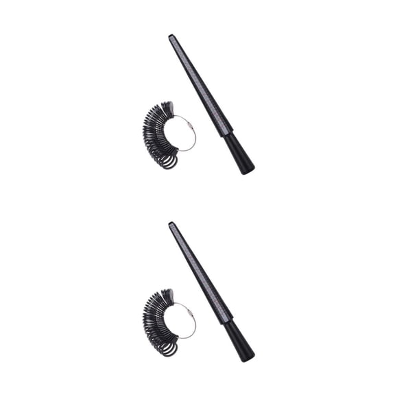 Ruiboury Bague en Plastique Taille Stick Portable Mesure à Main Intérieur Extérieur Outil de Bijouterie Type 3 2Ensemble