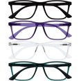 thumbnail image 1 of OPULIZE NYX Reading Glasses with Blue Light Blocking for Women Men, Rectangular Frame with UV & Eyestrain Protection, 1 of 7
