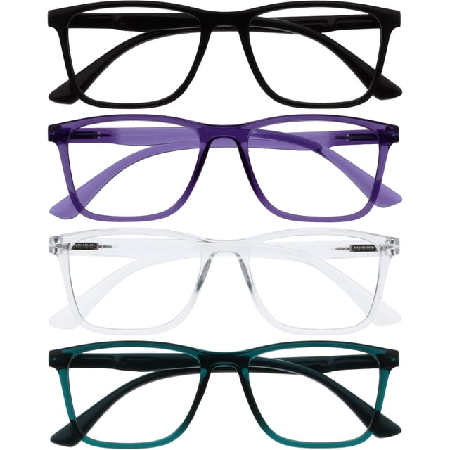 OPULIZE NYX Reading Glasses with Blue Light Blocking for Women Men, Rectangular Frame with UV & Eyestrain Protection