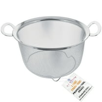 U.S. Kitchen Supply Stainless Steel 3 Quart Wide Rim Mesh Net Strainer Basket with Resting Feet and Wide Handles