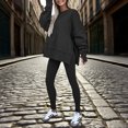 thumbnail image 4 of MORTTIC Women's 2-Piece Set Casual Tunic Sweatshirt & Leggings Fall Winter Loungewear Outfit with Split Hem Black，S, 4 of 24