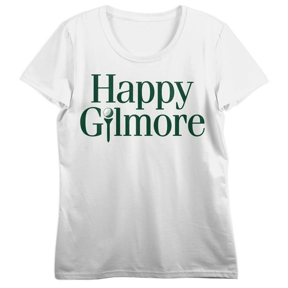 Happy Gilmore Logo Crew Neck Short Sleeve Women's White T-shirt-Medium