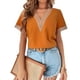 thumbnail image 1 of SAYOO Tops sueltos para mujer, manga corta, cuello en V, informal, fiesta, club, primavera, verano, patchwork SAYOO  Casual, 1 of 7