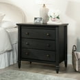 thumbnail image 3 of (2 pack) My Texas House Monroe 3 Drawer Nightstand with USB, Raven Black Oak Finish, 3 of 29