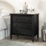 (2 pack) My Texas House Monroe 3-Drawer Nightstand with USB, Raven Black Oak