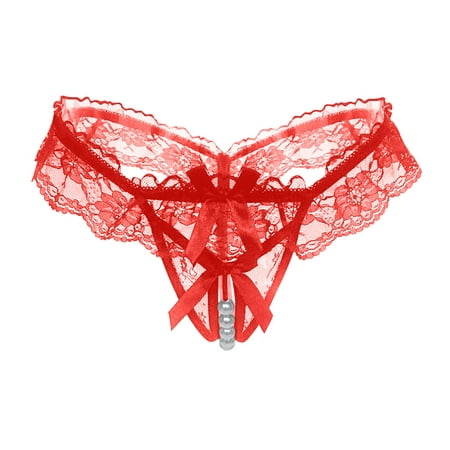 

Sehao Underwear Womens Lace Underwear For Women Low Rise Panty Lightweight Briefs Women S Exotic Panties Red One Size