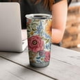 thumbnail image 4 of 20 Oz Pioneer Flower Coffee Tumbler Double Wall Insulated Stainless Steel Water Bottle | Metal Reusable Thermoses Flask with Cup Cap | Leak & Sweat Proof with Anti-Dust Lid, 4 of 7