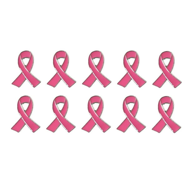 10pcs Breast Cancer Awareness Brooch Lapel Pins Pink Ribbon Lapel Pins Pink Ribbon Broche Breast Prevention Micro Badge Clothing Backpack Accessories