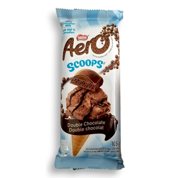 Nestle Aero Scoops Double Chocolate Milk Chocolate Bar, 105g/3.7 oz