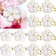 thumbnail image 1 of Juego de 12 Uds de servilleteros de flores blancas, soporte de anillo para servilleta dorado de vacaciones, hebillas florales para servilleta para banquete de boda, 1 of 5