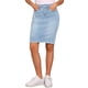 thumbnail image 1 of Faldas de mezclilla para mujer INSPIRE CHIC, desgastadas, de cintura alta, con dobladillo rasgado, faldas de jeans lavadas con bolsillos, XS, azul claro, 1 of 6