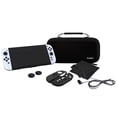 thumbnail image 1 of Refurbished Snakebyte Starter Kit Black, Nintendo Switch 2 Accessory Bundle with Carrying Case, Tempered Glass Screen Protector, Silicone Control Caps, In-Ear Headsets, Padded Joy-Con Grips, 1 of 4