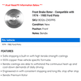 thumbnail image 2 of Front Brake Rotor - Compatible with 1974 - 1980 Ford Pinto 1975 1976 1977 1978 1979, 2 of 2