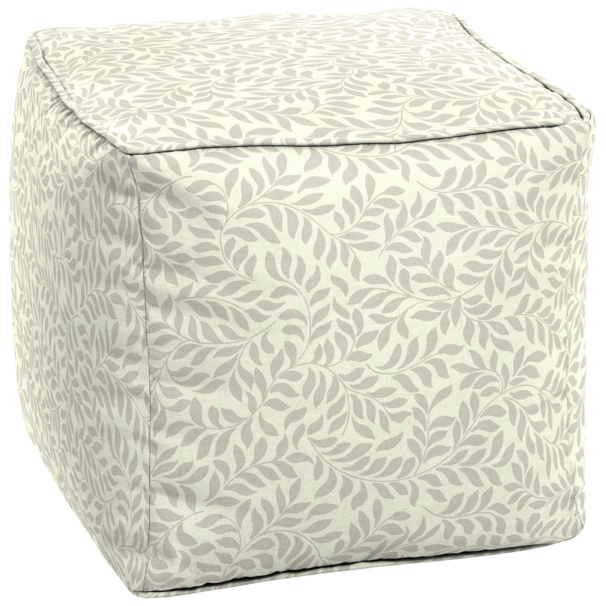 Better Homes and Gardens Ivory Leaf Outdoor Pouf