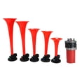 thumbnail image 1 of Spec-D Tuning 125Db Musical 5 Pcs Trompettes Rouges Dixie Horn avec Compresseur d'Air + Tuyau la Cucaracha, 1 of 1