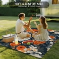 thumbnail image 5 of Fsddascl Navy Florals Outdoor Rug for Patio/Deck/Porch, Non-Slip Large Area Rug 5 x 8 Ft, White Pastoral Flowers Elegant Abstract Indoor Outdoor Rugs Washable Area Rugs, Camping Rug Carpet, 5 of 5