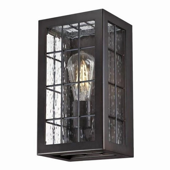 Westinghouse Lighting  Wrightsville One-Light Outdoor Wall Fixture, Oil Rubbed Bronze Finish with Clear Raindrop Glass