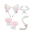 thumbnail image 4 of Juego de Cola y Pata de Orejas de Gato para Adultos y niños, Tocado de Vestir, Diadema con Orejas de Gato, Accesorios para Disfraces de Halloween para Blanco Con Corbata Yinane Cola, 4 of 8