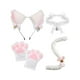 thumbnail image 4 of Conjunto de orejas, cola y patas de gato de dibujos animados para adultos y niños para cumpleaños con temática de animales. Blanco Con Corbata, 4 of 9