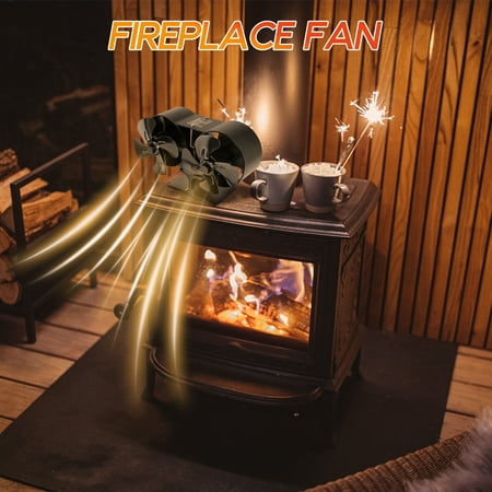 

MATHOWAL 8 Blades Stove Fan 2021 Upgrade Log Burner Fan Heat Powered Woodburner Fireplace Fan for Wood Burning Stove Silent Operation with Stove Thermometer