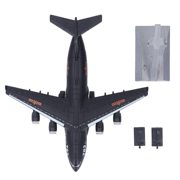 1:100 Scale Diecast Airplane Model Collectible Decoration Pull Back Toy Black