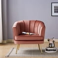 thumbnail image 4 of Furniture of America Elvie Velvet Upholstered Accent Chair in Vintage Pink Rose, 4 of 7