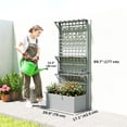 thumbnail image 3 of Outsunny Jardinière Surélevée avec Treillis et Étagères de Rangement, Gris, 3 of 10