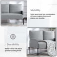 thumbnail image 5 of BSHTI Metal Frame Loveseat Couch,2 Seating,Linen Blend Upholstery,Square Arms with Padding,Well in Apartments or Rooms with Limited Space(Light Gray), 5 of 18