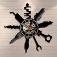 thumbnail image 2 of Reloj de pared decorativo con logotipo de taller de reparación de automóviles Reloj de vinilo Reloj de garaje Regalo de reparador Reloj de pared para el hogar, 2 of 5