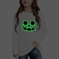 thumbnail image 6 of CLOISE Kids Boys Girls Casual Tops with Long Sleeve Halloween Glow in the Dark Cotton Crew Neck Pullover Pumpkin Shirts Fall Slim Tunic Clothes for Daily Wear White 4T, 6 of 8